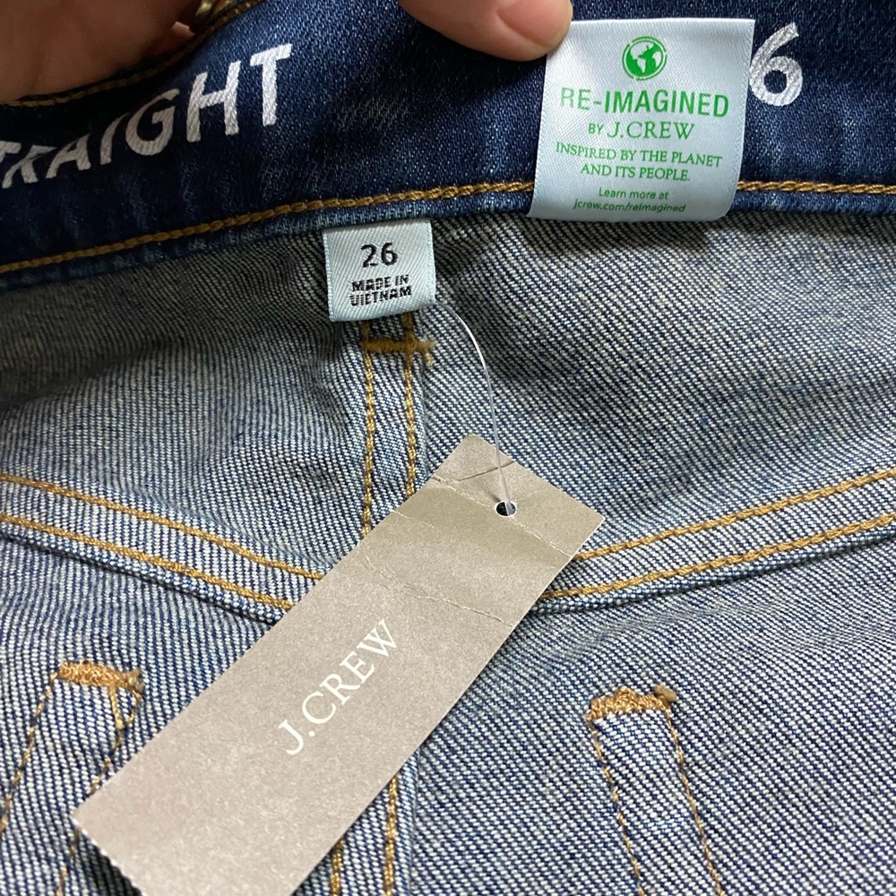 New J. Crew High Rise Classic Straight Leg Jeans Blue Denim Women’s Size 26 - Picture 11 of 15
